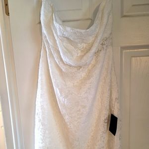 Strapless lace dress